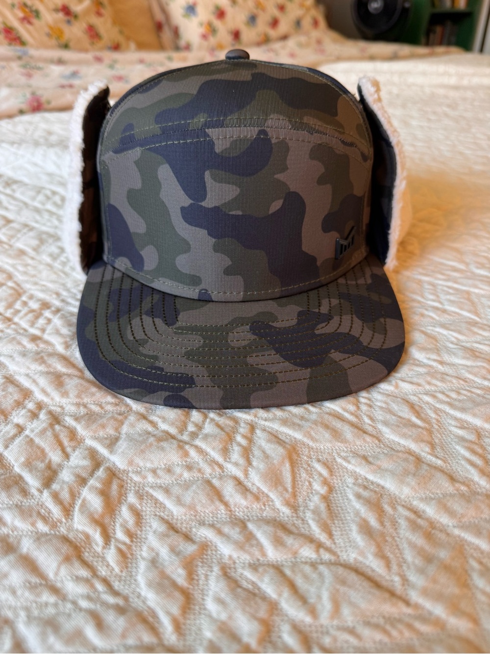 Melin Men's Camo Earflap Trucker Hat in Olive/Black
